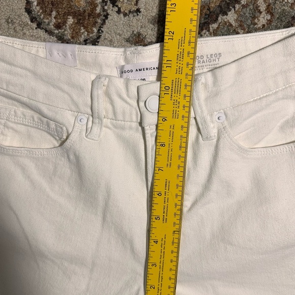 NWT Good American Good Straight Legs White Jeans 26 - Picture 4 of 7